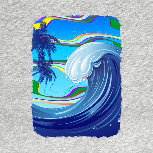 Tsunami big ocean wave by BluedarkArt